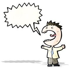 cartoon shouting school boy