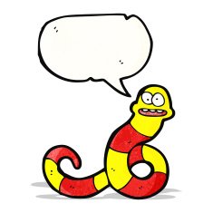 cartoon snake with speech bubble N83