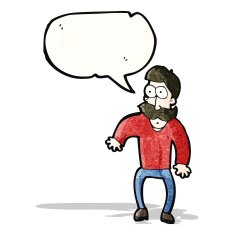 staring mustache man cartoon