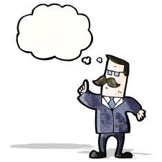 cartoon businessman making point