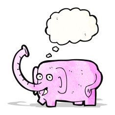 cartoon pink elephant N14
