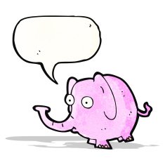 cartoon pink elephant N15