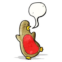 cartoon christmas robin N17
