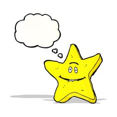 cartoon star with thought bubble