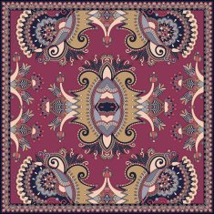 Traditional ornamental floral paisley bandanna N349