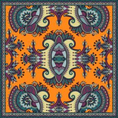 Traditional ornamental floral paisley bandanna N350