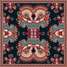Traditional ornamental floral paisley bandanna N353