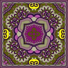 Traditional ornamental floral paisley bandanna N357