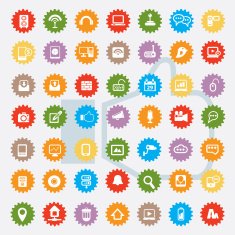 Universal and website icon set colour version clean vector