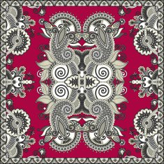 Traditional ornamental floral paisley bandanna N366