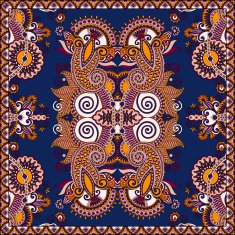 Traditional ornamental floral paisley bandanna N368