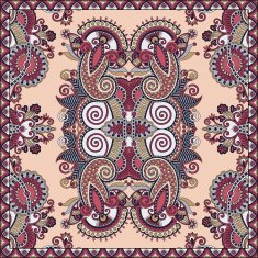 Traditional ornamental floral paisley bandanna N369