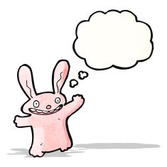 cartoon pink rabbit N16