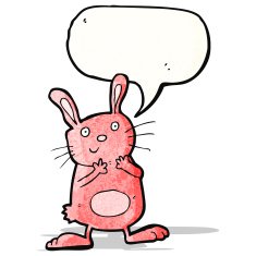 cartoon pink rabbit N17