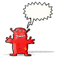 cartoon grinning monster