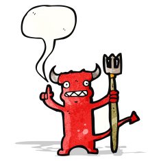 cartoon little monster with speech bubble N39