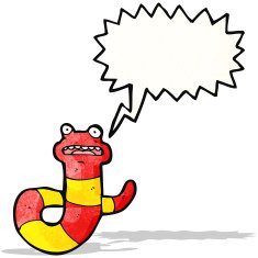cartoon snake with speech bubble N85