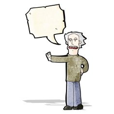 cartoon man gesturing to stop