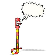 cartoon snake with speech bubble N87