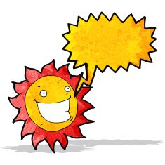 grinning sun cartoon character