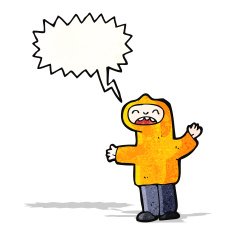 shouting boy in hooded top
