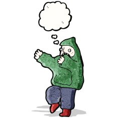 cartoon boy in hooded sweatshirt N10