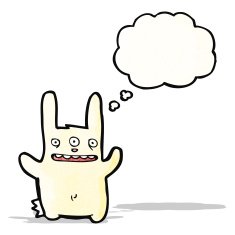 cartoon rabbit with three eyes
