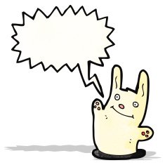 cartoon rabbit with speech bubble N108