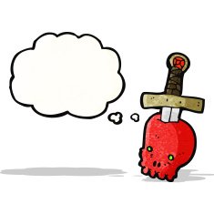 skull and sword cartoon