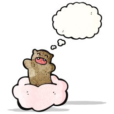 cartoon little bear on cloud N2