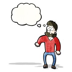 cartoon staring mustache man