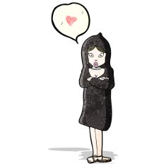 cartoon woman in love N111