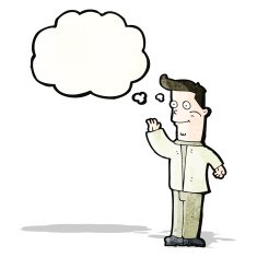 cartoon waving man N20
