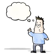 cartoon man with idea N29
