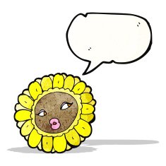 cartoon pretty female sunflower face
