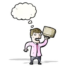 cartoon angry businessman