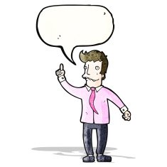 cartoon man explaining idea