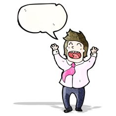 excited businessman cartoon