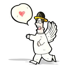 cartoon angel with speech bubble