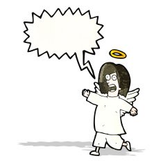 cartoon angel with speech bubble N2