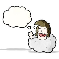 cartoon man's head in cloud N4