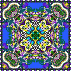 Traditional ornamental floral paisley bandanna N377