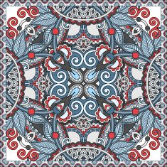 Traditional ornamental floral paisley bandanna N378