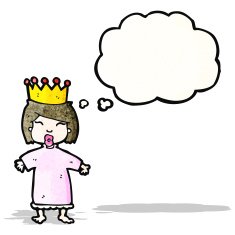 cartoon princess with thought bubble N41