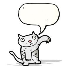 cartoon cat with speech bubble N56