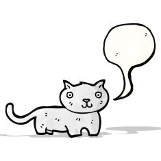 cartoon cat with speech bubble N57