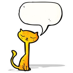 cartoon cat with speech bubble N61