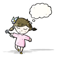 Cartoon Girl With Flower N4