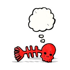 cartoon spooky fish bones N2