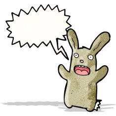 cartoon frightened rabbit